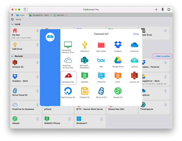 Setup BackBlaz on macOS