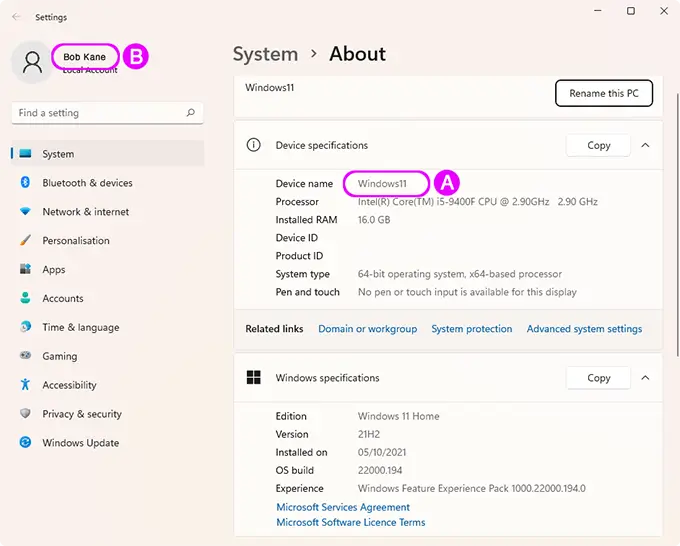 How to find your computer name for MusicStreamer on Windows