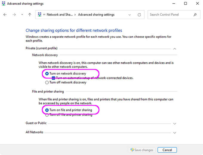 How to enable file sharing on Windows 11