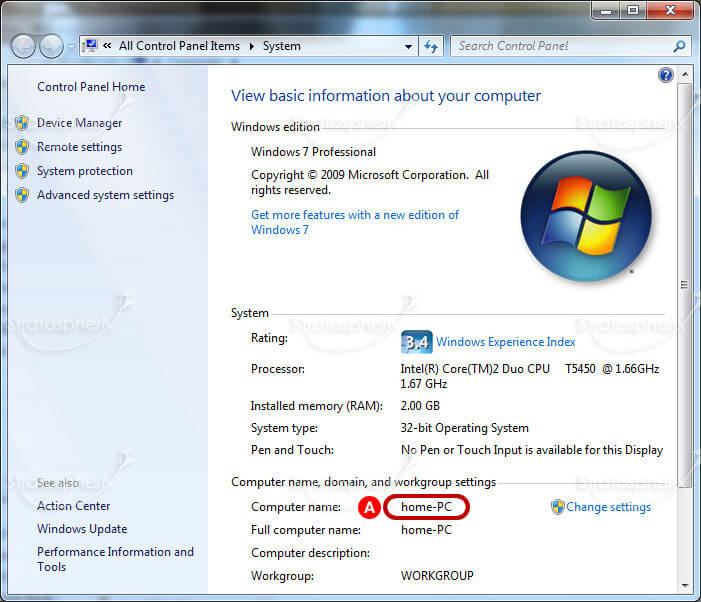 Find your computer name in Windows 7