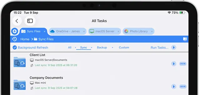 Sync files from anywhere to your iPad / iPhone