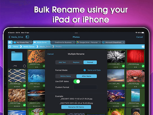 Bulk renaming tools added to FileBrowser