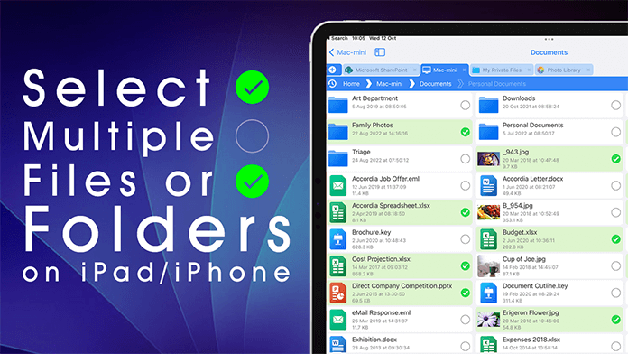 How to Select Multiple Files and or Folders on iPad/iPhone