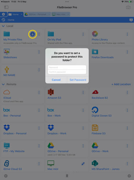 How to lock my private files