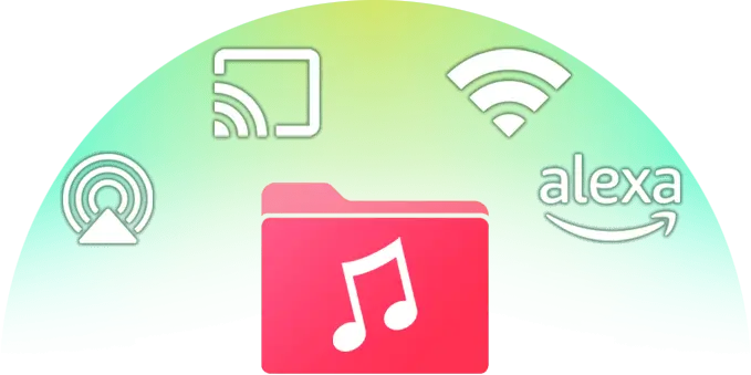 Easily play your MP3 music files via Chromecast, WiFi and Airplay