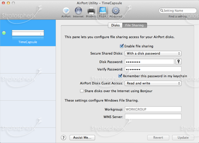 Enable TimeCapsule File Sharing